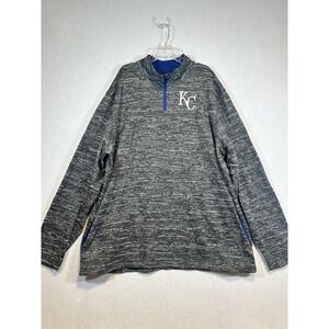 Majestic Kansas City Royals 1/4 Zip Fleece Pullover 2XL‎